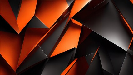 Black and deep Orange abstract modern Geometric shapes background