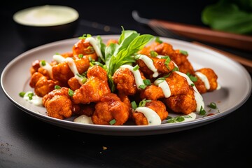 deep fried spicy cauliflower wings