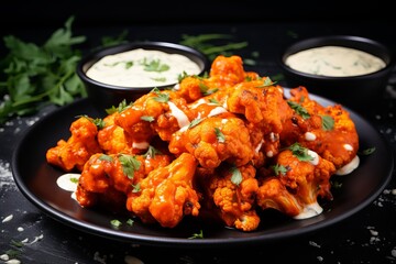 deep fried spicy cauliflower wings