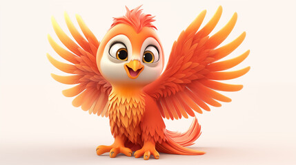 cartoon phoenix illustration on white background
