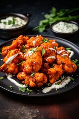 Fototapeta premium deep fried spicy cauliflower wings