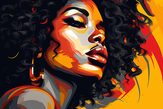 Vibrant Afrocentric Heritage Illustration. African American History or Black History Month concept