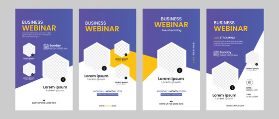 digital marketing live webinar invitation social media post stories template 