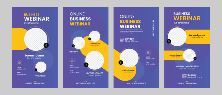 digital marketing live webinar invitation social media post stories template 