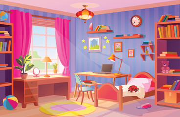 The room of a teenage girl.
