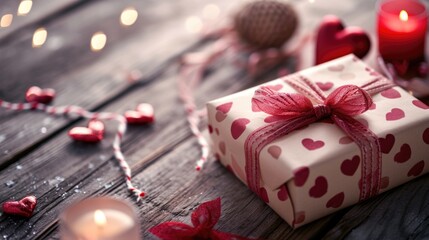 Valentine's day celebration image, with gift box
