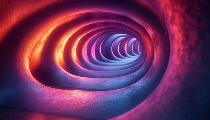 Abstract Spiral Illusion Graphic Art with Pink and Purple Neon Lines Geometric Shapes, Art, Abstract, Background.