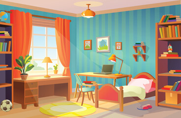 A teenager room. Vector illustration
