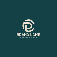 Monogram professional unique letter CP PC logo design template. Initials Business logo.