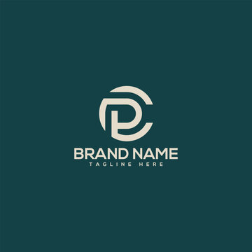 Monogram professional unique letter CP PC logo design template. Initials Business logo.