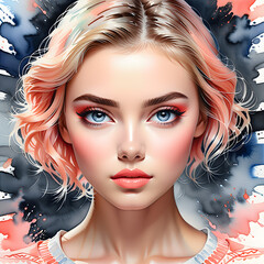 A feast of beauty: special beauty art by fascinating women created with gorgeous makeup art.(Generative AI)
