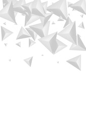 Hoar Crystal Background White Vector. Polygon Idea Texture. Gray Space Illustration. Pyramid Render. Silver Shard Banner.