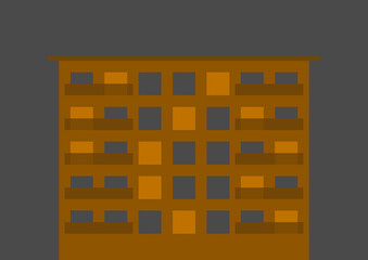 Modern Urban Living: Orange Panel Building