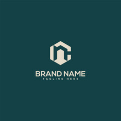 Monogram professional unique letter CN NC logo design template. Initials Business logo.