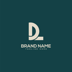 Monogram professional unique letter DL LD logo design template. Initials Business logo.