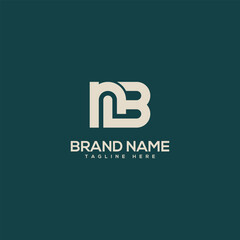 Monogram professional unique letter NB BN logo design template. Initials Business logo.
