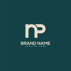 Monogram professional unique letter NP PN logo design template. Initials Business logo.