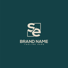 Monogram professional unique letter SE ES logo design template. Initials Business logo.