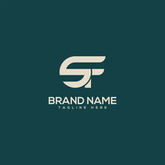 Monogram professional unique letter SF FS logo design template. Initials Business logo.