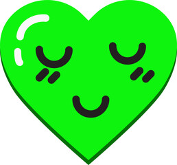 Obraz premium Green smile Heart shapes for valentines day