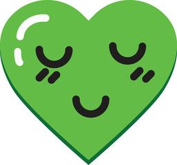 Obraz premium Green smile Heart shapes for valentines day