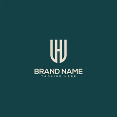Professional unique letter UH HU monogram logo design template. Initials Business logo.
