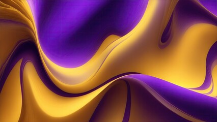 Yellow and Purple 3D waves abstract Background