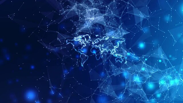 Cyber Security Digital Data, World map with Network Digital Data Protection. Computer protection, cyber safety and internet security. Privacy in cyber space abstract concept. 4K video animation