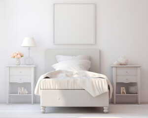 Fototapeta na wymiar Bright room with white furniture