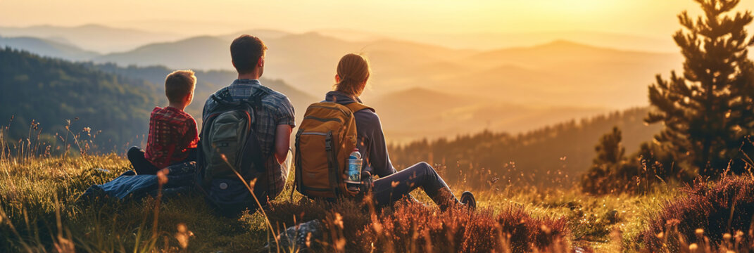 A family engaged in outdoor activities with a focus on presence. Moments in nature.