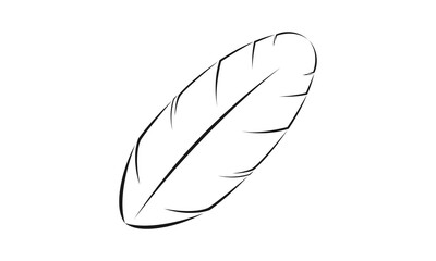Feather symbol silhouette design vector