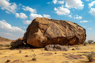 Fototapeta na wymiar Landscape in the desert of Africa.