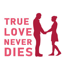 Valentines Retro Sublimation T shirt, True Love Never Dies