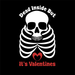 Valentines Retro Sublimation T shirt, Dead Inside But It's Valentines