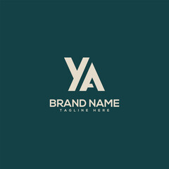 Professional unique letter YA AY monogram logo design template. Initials Business logo.