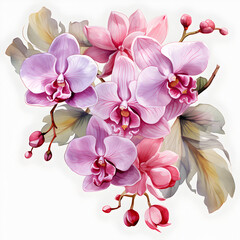 Fototapeta premium orchid on white