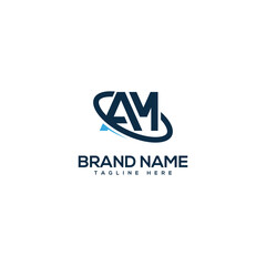Professional Letter AM MA Technology Logo Design vector Element.