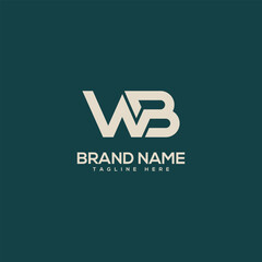 Professional unique letter WB BW monogram logo design template. Initials Business logo.