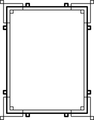 Simple line frames with double stroke. Modern portrait frame line