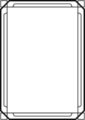 Simple line frames with double stroke. Modern portrait frame line