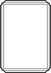 Simple line frames with double stroke. Modern portrait frame line