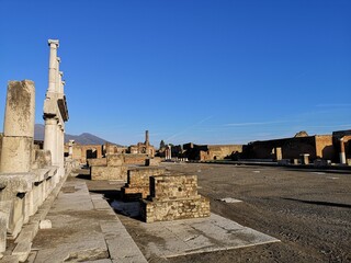 Pompeii, an ancient Roman town destroyed by the volcano Vesuvius.