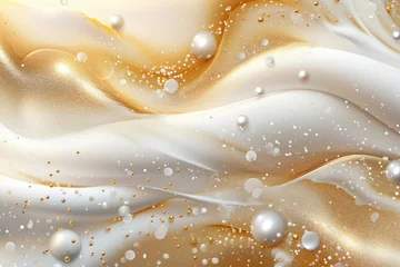 Keuken spatwand met foto 高級感のある金色とパールホワイトの抽象的な背景, Generative AI © Image Alchemy