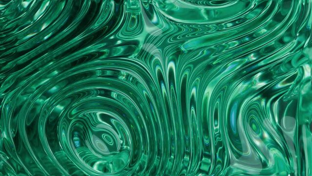 3d abstract dynamic animation of liquid glass with light dispersion effect. Liquid metal wave animation. Modern dynamic design animation