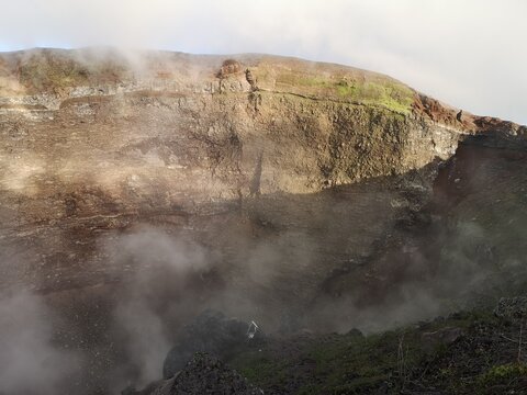 Crater of volcano Vesuvius, Italy, Europe.