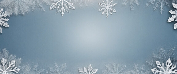 Winter Wonderland Snowflake Background for Christmas Celebrations. Frosty holiday design with space for text.