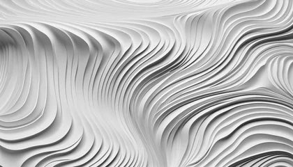 Gardinen Abstract white paper cut background with lines. Background of the topographic map. White wave paper curved reliefs abstract background. Realistic papercut decoration textured with wavy layers. © SR07XC3