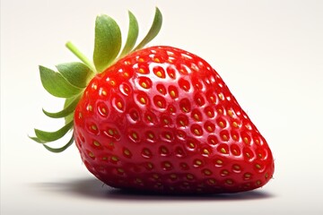 Juicy red strawberry isolated on white background, high quality image for advertising