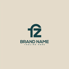Professional unique letter FZ ZF monogram logo design template. Initials Business logo.