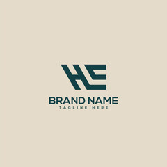 Obraz premium Professional unique letter HE EH monogram logo design template. Initials Business logo.